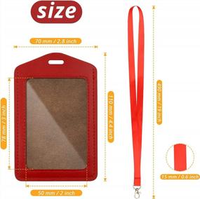 img 3 attached to Extra Thick Vertical Clear PU Leather ID Card Holder With Waterproof Resealable Zip - MJIYA (Red)