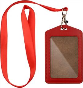 img 4 attached to Extra Thick Vertical Clear PU Leather ID Card Holder With Waterproof Resealable Zip - MJIYA (Red)