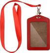 extra thick vertical clear pu leather id card holder with waterproof resealable zip - mjiya (red) logo