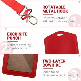 img 1 attached to Extra Thick Vertical Clear PU Leather ID Card Holder With Waterproof Resealable Zip - MJIYA (Red)