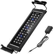 🐠 high-performance led aquarium light: extendable brackets, full spectrum, white and blue leds for vibrant aquatic reef coral plants and freshwater fish tank logo