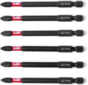 img 3 attached to Industrial Strength 6-Piece Impact Bit Set With 2 Phillips, 3 1/2-Inch Length, 1/4" Hex Shank And Convenient Clip