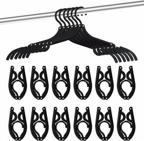 img 4 attached to Travel In Style: 24 Portable Folding Clothes Hangers For Easy Packing And Organizing - Black