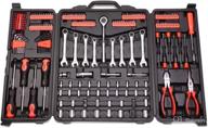 🔧 dna motoring tools-00021 orange 220 pcs automotive/home repair box: complete tool set for socket, hex key, screwdriver, and ratchet логотип