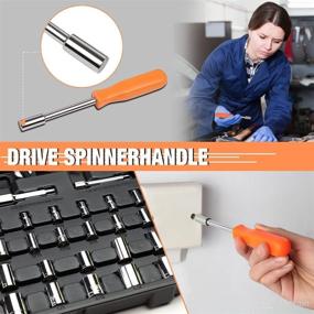 img 1 attached to 🔧 DNA MOTORING TOOLS-00021 Orange 220 PCs Automotive/Home Repair Box: Complete Tool Set for Socket, Hex Key, Screwdriver, and Ratchet