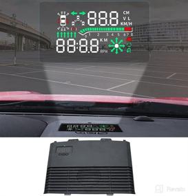 img 4 attached to 🚗 QHCP Car HUD Safe Drive Display Reflecting Windshield Head Up Display Screen Projector - Perfect Fit for Ford Mustang 2015-2020