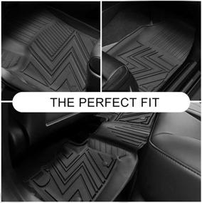 img 2 attached to 🚙 Aosky Floor Liner Floor Mat for Jeep Grand Cherokee 2014-2021 - All-Weather Non-Slip Rubber Mats (1st & 2nd Row Black)