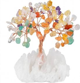 img 4 attached to Enhance Your Luck And Wealth With Mookaitedecor'S Colorful Crystal Money Tree Bonsai On Quartz Cluster Base