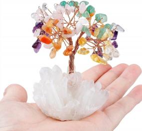 img 3 attached to Enhance Your Luck And Wealth With Mookaitedecor'S Colorful Crystal Money Tree Bonsai On Quartz Cluster Base