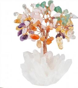 img 2 attached to Enhance Your Luck And Wealth With Mookaitedecor'S Colorful Crystal Money Tree Bonsai On Quartz Cluster Base