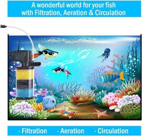 img 3 attached to 🐠 AquaMiracle 3-Stage In-Tank Aquarium Filter with Aeration for 10-80 Gallon Fish Tanks