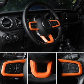 img 2 attached to Чехлы на руль CheroCar JL JT Аксессуары для салона для Jeep Wrangler JL