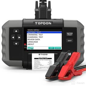 img 4 attached to 🚗 12V Car Battery Tester - TOPDON BT600, Cranking and Charging Tests, Alternator Load Testers, 100-2000CCA Digital Battery Voltage Tester, 3.5" Screen with Built-in Printer