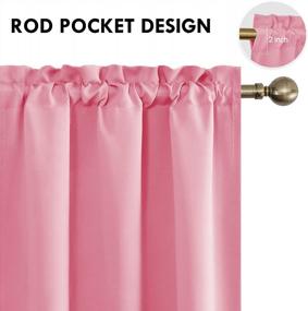 img 1 attached to Rod Pocket Thermal Insulated Blackout Curtains For Bedroom, Living Room & Kitchen - W 38 X L 54 Inch, 2 Panels (DWCN)