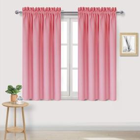 img 4 attached to Rod Pocket Thermal Insulated Blackout Curtains For Bedroom, Living Room & Kitchen - W 38 X L 54 Inch, 2 Panels (DWCN)