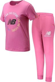 img 4 attached to New Balance Girls Jogger Set Girls' Clothing : Active