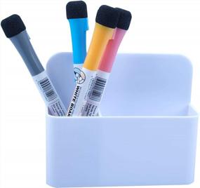 img 2 attached to Магнитный держатель маркера для белой доски — храните маркеры, ручки и карандаши для сухого стирания с магнитами для холодильника, белых досок и других стальных поверхностей