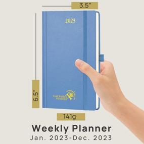 img 3 attached to POPRUN Pocket Planner 2023 Week To View 3.5" X 6.5" - Small Weekly Calendar With Dotted Note Pages, Hardcover, FSC® -Certified Paper (Haze Blue, 3.5" X 6.5")