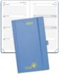 poprun pocket planner 2023 week to view 3.5" x 6.5" - small weekly calendar with dotted note pages, hardcover, fsc® -certified paper (haze blue, 3.5" x 6.5") logo