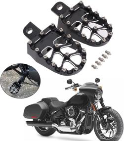 img 4 attached to CNC Wide Foot Pegs Footpegs for Motorcycles - 360° Rotation Rests Pedals Chopper 🏍️ Bobber Style - Dyna Sportster Fatboy Iron 883 Softail Street Road Glide Street Custom CVO Road