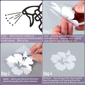 img 2 attached to 🌺 12-Pack Hibiscus Flower Car Decals for Women - 3.5” Waterproof Vinyl Stickers for Auto Body Hood Lights, SUV, Truck, Motorcycle, Doors, Walls, Laptop - Silver (Set of 3)