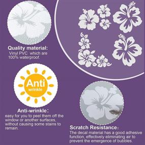 img 1 attached to 🌺 12-Pack Hibiscus Flower Car Decals for Women - 3.5” Waterproof Vinyl Stickers for Auto Body Hood Lights, SUV, Truck, Motorcycle, Doors, Walls, Laptop - Silver (Set of 3)