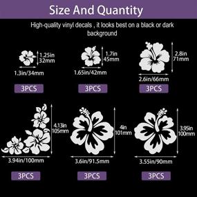 img 3 attached to 🌺 12-Pack Hibiscus Flower Car Decals for Women - 3.5” Waterproof Vinyl Stickers for Auto Body Hood Lights, SUV, Truck, Motorcycle, Doors, Walls, Laptop - Silver (Set of 3)