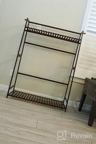 img 8 attached to UDEAR Freestanding Bamboo Clothing Rack With Shelves, Garment Hanging Rack For Bedroom, Large Brown