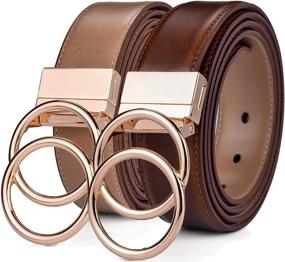 img 4 attached to Beltox Leather Reversible Rotated Buckle Women's Accessories : Belts