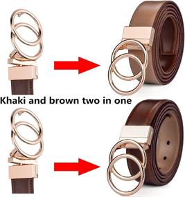 img 3 attached to Beltox Leather Reversible Rotated Buckle Women's Accessories : Belts