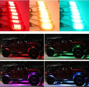 img 2 attached to RGB LED Rock Light 8 Pods 128LEDs - Double Remote Control, Bluetooth App, ATV/Golf Cart/SUV Chassis Underglow Neon Lights W/ 4X60In Extension Wire