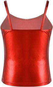 img 3 attached to YOOJIA Metallic Shoulder Camisole Gymnastic Girls' Clothing ~ Tops, Tees & Blouses