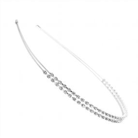 img 1 attached to Crystal Rhinestones Headband Hair Hoop For Women - Silver/Rose Gold Double Rows Fashion Wedding Party