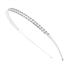 img 2 attached to Crystal Rhinestones Headband Hair Hoop For Women - Silver/Rose Gold Double Rows Fashion Wedding Party