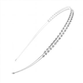 img 4 attached to Crystal Rhinestones Headband Hair Hoop For Women - Silver/Rose Gold Double Rows Fashion Wedding Party