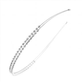 img 3 attached to Crystal Rhinestones Headband Hair Hoop For Women - Silver/Rose Gold Double Rows Fashion Wedding Party