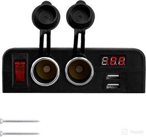 img 4 attached to 🔌 BlueFire Dual USB Socket Charger with Voltmeter: Power Outlet Cigarette Lighter Splitter for Car RV Truck Marine Boat Camper Vehicles