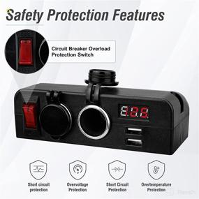 img 2 attached to 🔌 BlueFire Dual USB Socket Charger with Voltmeter: Power Outlet Cigarette Lighter Splitter for Car RV Truck Marine Boat Camper Vehicles