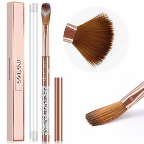 img 4 attached to 🖌️ Saviland Size 14 Kolinsky Acrylic Nail Brush – Premium Brush for Acrylic Powder with Bronze Gold Kolinsky Hair and Broken Diamond Handle – Ideal for Both Beginner and Professional Nail Artistry
