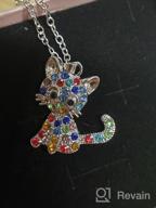 img 1 attached to 🌈 CANIPHA Cat Pendant Necklace: Adorable Rainbow Rhinestone Jewelry for Girls and Women review by Katie Payne