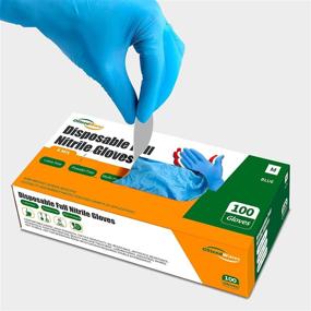 img 1 attached to 🧤 Food-Grade Non-Latex Nitrile Gloves Blue - 4 mil Powder-Free for Household Cleaning, Cooking, and Industrial Use (Pack of 100)