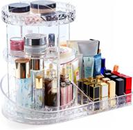 360-degree rotating acrylic makeup organizer – adjustable multi-function cosmetic storage for bedroom or bathroom – transparent, stylish design – versatile cosmetic and jewelry display boxes logo