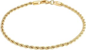 img 3 attached to 💫 Sparkle & Style: Barzel 18K Gold Plated Braided Chain Ankle Bracelet for Women