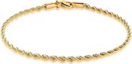 💫 sparkle & style: barzel 18k gold plated braided chain ankle bracelet for women logo