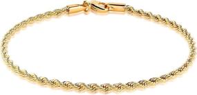 img 4 attached to 💫 Sparkle & Style: Barzel 18K Gold Plated Braided Chain Ankle Bracelet for Women