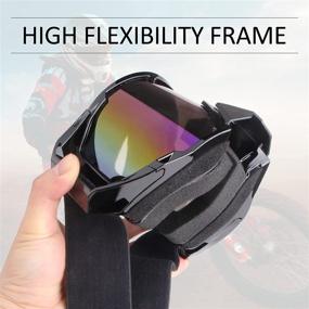 img 2 attached to 🏍️ Off Road Motocross Goggles – Shatterproof, UV Protection, Dustproof ATV Goggles for Motorcycle Riding, Dirt Bike, UTV & Outdoor Sports Activities – Black Frame + Color Lens