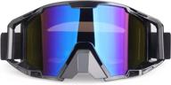 🏍️ off road motocross goggles – shatterproof, uv protection, dustproof atv goggles for motorcycle riding, dirt bike, utv & outdoor sports activities – black frame + color lens logo