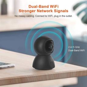 img 3 attached to EVERSECU 2.4Ghz And 5Ghz Dual Band WiFi Tuya Smart Life Home Security Camera Pan/Tilt 2 Way Audio Cloud/Sd Card Storge With Smartphone App Power Plug Included, Motion Detection For Baby & Pet Monitor