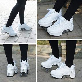 img 1 attached to MLyzhe Deformation Childrens Automatic Double Row Women's Shoes ~ Athletic