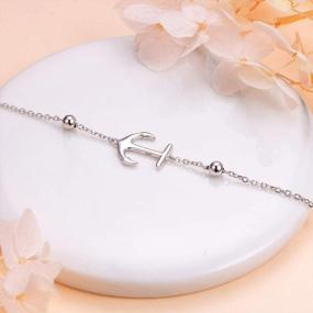img 1 attached to S925 Sterling Silver Boho Beach Anklet For Women Girl - Adjustable Foot Jewelry Birthday Gift
